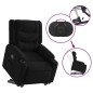 vidaXL Sillón reclinable elevable tela negro vidaXL Sillón reclinable elevable tela negro