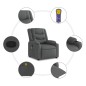 vidaXL Silla de masaje reclinable de pie de tela gris oscuro vidaXL Silla de masaje reclinable de pie de tela gris oscuro