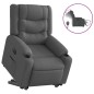 vidaXL Sillón eléctrico reclinable elevable de tela gris oscuro