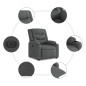 vidaXL Sillón eléctrico reclinable elevable de tela gris oscuro