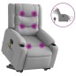 vidaXL Sillón de masaje eléctrico reclinable elevable tela gris claro vidaXL Sillón de masaje eléctrico reclinable elevable tela gris claro