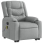 vidaXL Sillón de masaje eléctrico reclinable elevable tela gris claro vidaXL Sillón de masaje eléctrico reclinable elevable tela gris claro