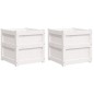 vidaXL Jardineras de exterior 2 unidades madera maciza de pino blanco vidaXL Jardineras de exterior 2 unidades madera maciza de pino blanco