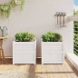 vidaXL Jardineras de exterior 2 unidades madera maciza de pino blanco vidaXL Jardineras de exterior 2 unidades madera maciza de pino blanco