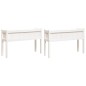 vidaXL Jardineras exterior con patas 2 uds madera maciza pino blanco vidaXL Jardineras exterior con patas 2 uds madera maciza pino blanco