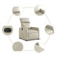 vidaXL Sillón reclinable eléctrico de cuero sintético crema vidaXL Sillón reclinable eléctrico de cuero sintético crema
