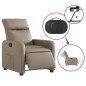 vidaXL Sillón reclinable eléctrico de cuero sintético color capuchino vidaXL Sillón reclinable eléctrico de cuero sintético color capuchino