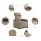 vidaXL Sillón reclinable eléctrico de cuero sintético color capuchino vidaXL Sillón reclinable eléctrico de cuero sintético color capuchino