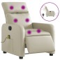 vidaXL Sillón de masaje reclinable eléctrico cuero sintético crema vidaXL Sillón de masaje reclinable eléctrico cuero sintético crema