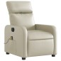 vidaXL Sillón de masaje reclinable eléctrico cuero sintético crema vidaXL Sillón de masaje reclinable eléctrico cuero sintético crema