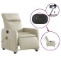vidaXL Sillón de masaje reclinable eléctrico cuero sintético crema vidaXL Sillón de masaje reclinable eléctrico cuero sintético crema