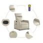 vidaXL Sillón de masaje reclinable eléctrico cuero sintético crema vidaXL Sillón de masaje reclinable eléctrico cuero sintético crema