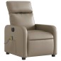 vidaXL Sillón reclinable de masaje eléctrico cuero sintético capuchino vidaXL Sillón reclinable de masaje eléctrico cuero sintético capuchino