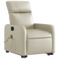 vidaXL Sillón reclinable de masaje de pie cuero artificial color crema vidaXL Sillón reclinable de masaje de pie cuero artificial color crema