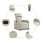 vidaXL Sillón reclinable de masaje de pie cuero artificial color crema vidaXL Sillón reclinable de masaje de pie cuero artificial color crema