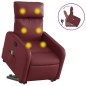 vidaXL Sillón reclinable de masaje de pie cuero artificial rojo tinto vidaXL Sillón reclinable de masaje de pie cuero artificial rojo tinto
