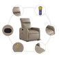vidaXL Sillón reclinable masaje pie cuero artificial color capuchino vidaXL Sillón reclinable masaje pie cuero artificial color capuchino