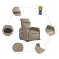 vidaXL Sillón reclinable de masaje eléctrico cuero sintético capuchino vidaXL Sillón reclinable de masaje eléctrico cuero sintético capuchino