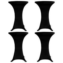 vidaXL Mantel elástico para mesa alta 4 unidades negro Ø70 cm