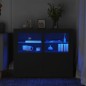 vidaXL Mesitas de noche con luces LED 2 uds madera ingeniería negra vidaXL Mesitas de noche con luces LED 2 uds madera ingeniería negra