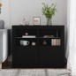 vidaXL Mesitas de noche con luces LED 2 uds madera ingeniería negra vidaXL Mesitas de noche con luces LED 2 uds madera ingeniería negra