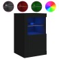 vidaXL Mesitas de noche con luces LED 2 uds madera ingeniería negra vidaXL Mesitas de noche con luces LED 2 uds madera ingeniería negra