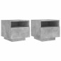 vidaXL Mesitas de noche con luces LED 2 uds gris hormigón 40x39x37 cm vidaXL Mesitas de noche con luces LED 2 uds gris hormigón 40x39x37 cm
