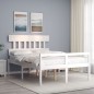 vidaXL Cama para personas mayores con cabecero madera maciza 140x190cm vidaXL Cama para personas mayores con cabecero madera maciza 140x190cm