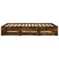 vidaXL Cama con cajones madera de ingeniería roble ahumado 200x200 cm vidaXL Cama con cajones madera de ingeniería roble ahumado 200x200 cm