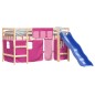 vidaXL Cama alta para niños con cortinas madera pino rosa 90x200 cm vidaXL Cama alta para niños con cortinas madera pino rosa 90x200 cm