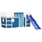 vidaXL Cama alta para niños con cortinas madera pino azul 90x200 cm vidaXL Cama alta para niños con cortinas madera pino azul 90x200 cm