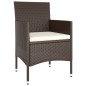 vidaXL Juego de comedor de jardín 9 piezas ratán sintético marrón vidaXL Juego de comedor de jardín 9 piezas ratán sintético marrón