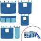vidaXL Cama alta para niños con cortinas madera pino azul 90x200 cm vidaXL Cama alta para niños con cortinas madera pino azul 90x200 cm