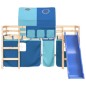 vidaXL Cama alta para niños con túnel madera pino azul 90x190 cm vidaXL Cama alta para niños con túnel madera pino azul 90x190 cm