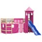 vidaXL Cama alta para niños con torre madera pino rosa 90x200 cm vidaXL Cama alta para niños con torre madera pino rosa 90x200 cm
