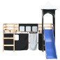 vidaXL Cama alta niños con torre madera pino blanco negro 90x190 cm vidaXL Cama alta niños con torre madera pino blanco negro 90x190 cm
