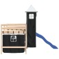 vidaXL Cama alta niños con torre madera pino blanco negro 90x190 cm vidaXL Cama alta niños con torre madera pino blanco negro 90x190 cm