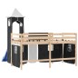 vidaXL Cama alta niños con torre madera pino blanco negro 90x190 cm vidaXL Cama alta niños con torre madera pino blanco negro 90x190 cm