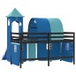 vidaXL Cama alta para niños con torre madera pino azul 80x200 cm vidaXL Cama alta para niños con torre madera pino azul 80x200 cm