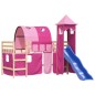 vidaXL Cama alta para niños con torre madera pino rosa 90x190 cm vidaXL Cama alta para niños con torre madera pino rosa 90x190 cm
