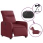 vidaXL Sillón reclinable eléctrico tela rojo tinto