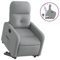 vidaXL Sillón reclinable elevable de tela gris claro