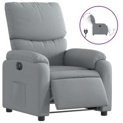 vidaXL Sillón reclinable eléctrico tela gris claro