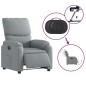 vidaXL Sillón reclinable eléctrico tela gris claro vidaXL Sillón reclinable eléctrico tela gris claro