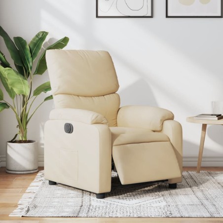 vidaXL Sillón reclinable eléctrico de tela crema