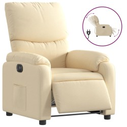 vidaXL Sillón reclinable eléctrico de tela crema