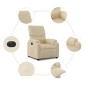 vidaXL Sillón reclinable eléctrico de tela crema vidaXL Sillón reclinable eléctrico de tela crema