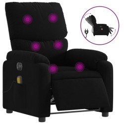 vidaXL Sillón reclinable de masaje eléctrico tela negro