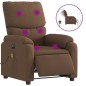 vidaXL Sillón reclinable de masaje eléctrico tela marrón