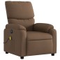 vidaXL Sillón reclinable de masaje eléctrico tela marrón